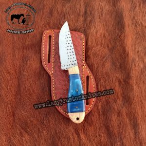 Custom handmade Damascus steel cowboy and folding knife – Lazy J