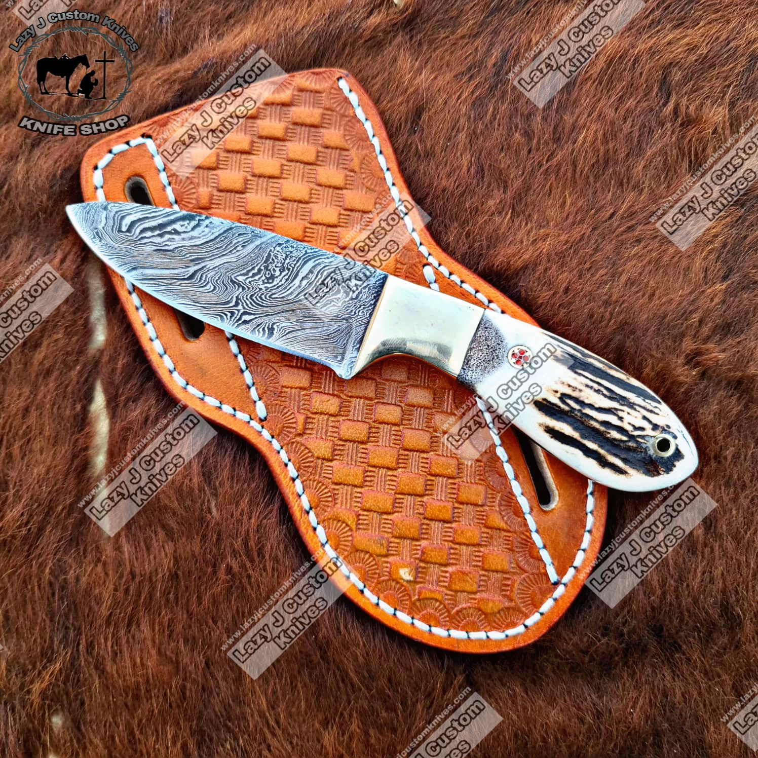 Custom Made Horse Rasp Steel Fixed Blade Cowboy Skinner knife with  Horizontal Sheath - WKN Hunting Gears