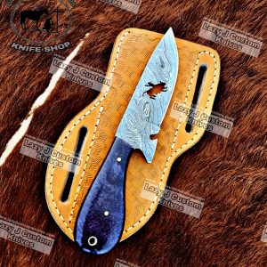 Custom handmade Damascus steel cowboy and folding knife – Lazy J