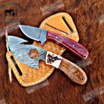 Custom handmade Damascus steel cowboy and folding knife – Lazy J